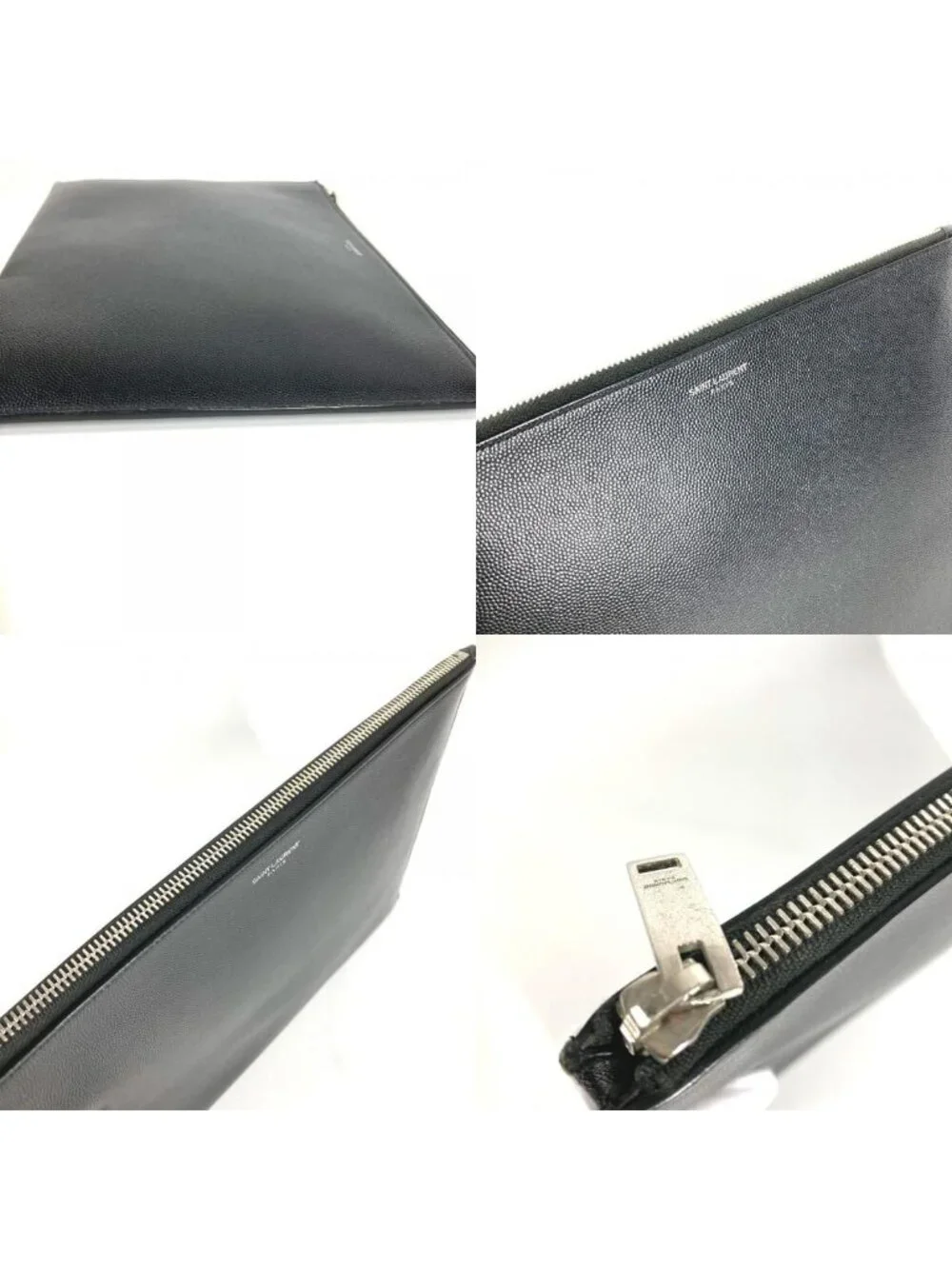 Saint Laurent Clutch Logo Leather Black - Picture 7 of 9